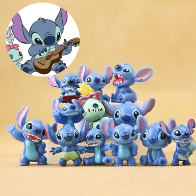 12X Anime Lilo & Stitch Action Figure Collectible Toy Kids Xmas Gift Cake Topper • £5.60