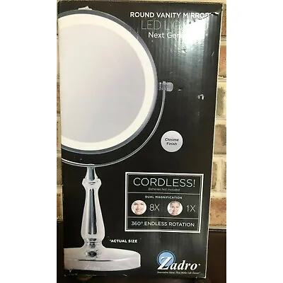 New Open Box Zadro Cordless Round Led Lighted Vanity Mirror Next Generation Dual • $32.95