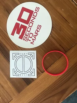 30 Seconds To Mars! Lot Of 2 Stickers + Red Bracelet • £6.83