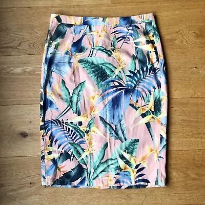 Country Road Pink Bird Of Paradise Pattern Pencil Skirt Size 12 • $30