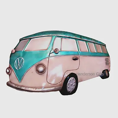 Contemporary Metal Wall Art Decor Sculpture Camper Van • £29.99