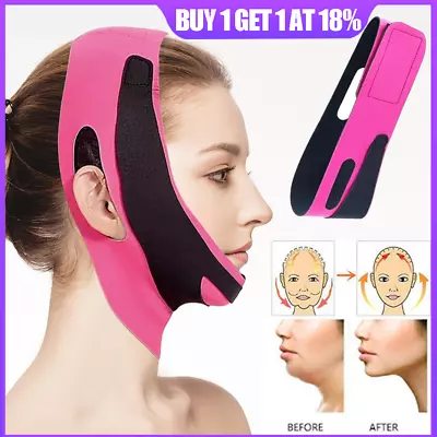 Face V-Line Slim Lift Up Mask Double Chin Cheek Reducer Slimming-Belt Strap Band • £3.30