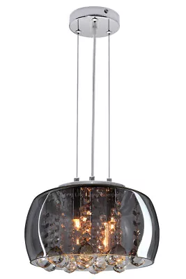 £48.99 • Buy Modern Crystal Droplet Ceiling Pendant Light Smoked Grey Glass Chandelier H3010