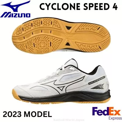 MIZUNO Volleyball Shoes CYCLONE SPEED 4 White/Black/Silver V1GA2380 54 UNISEX • $97.50