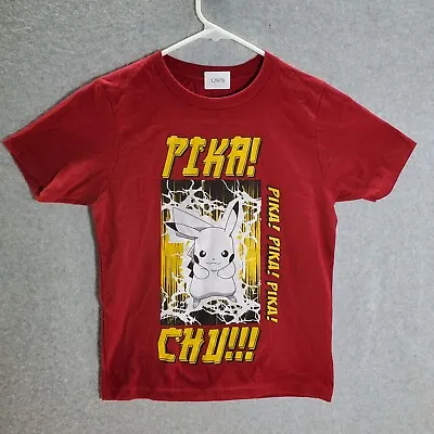 $4.49 • Buy Pokeman Boys T Shirt Small Red Pikachu Play! Short Sleeve Crew Neck