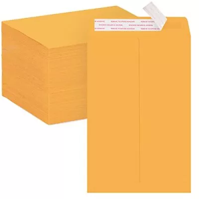 100Pack Manilla Envelopes 6 X 9 Brown Kraft Catalog Envelopes Self Seal For M... • $25.18