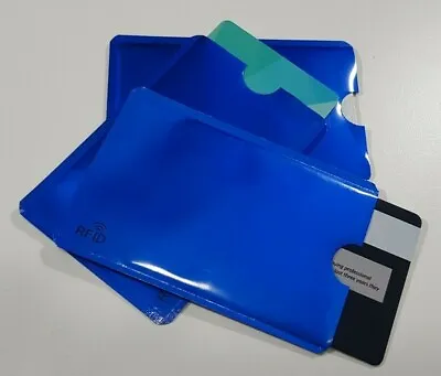 10 X RFID Blocking Sleeves NFC Anti Scan ID Credit Card Holder Case Dark Blue • $5.25