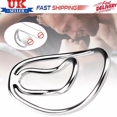 Metal Hollow Ring Male Chastity Lock Training Curved Ring Delay Binding Exercise • £11.74