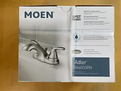 Moen 84603SRN Adler 4” Centerset 2 Handle Bathroom Faucet Brushed Nickel • $44.95