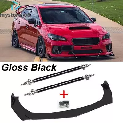 For Subaru WRX STI 15-21 Front Bumper Lip Splitter Spoiler Diffuser + Strut Rods • $39.99