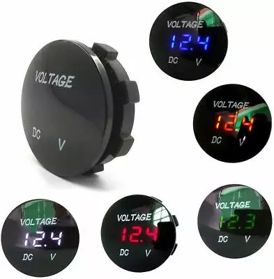 Digital Voltmeter Motorcycle DC 12V-24V Panel Tester LED Light Display Car Truck • $6.18