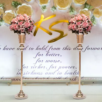 10Pcs Trumpet Vase Wedding Centerpiece Flower Stand Metal Flowers Decor Vintage  • $140.60