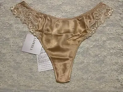 La Perla Maison Collection S Silk Thong Panty Beige • $142.49