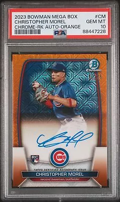 2023 Bowman Chrome Mega Box Christopher Morel Orange Refractor Auto /25 PSA 10 • $599.95