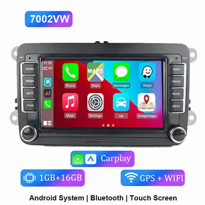 For Bora Golf VW 2 DIN 7  Car Radio Android 9.1 Touch Screen Carplay GPS/BT/WIFI • $81.55