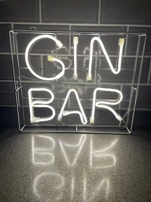 £16.99 • Buy Gin Bar Battery Operated Neon Light - 25cm X 30cm - Indoor Or Outdoor