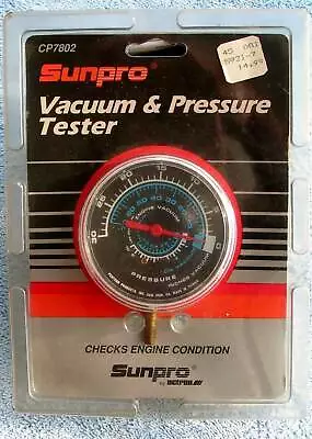 $18.99 • Buy Sunpro Model  Engine Vacuum And Pressure Tester Gauge New Sealed CP7802