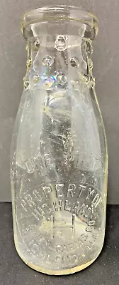 Vintage Embossed Pint Milk Bottle HIGHLAND IL ILL DAIRY FARMS CO Logo Illinois • $24.99