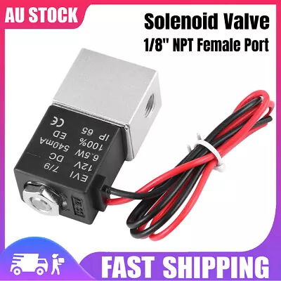 1/8  2 Way Normally Closed Pneumatic Solenoid Air Valve 12V DC For Gas Liquid AU • $11.99