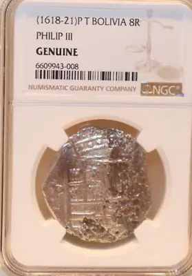 Mel Fisher Atocha Shipwreck (ND) 8 Reale Silver Coin Potosi Philip III NGC Slab • $1799.99