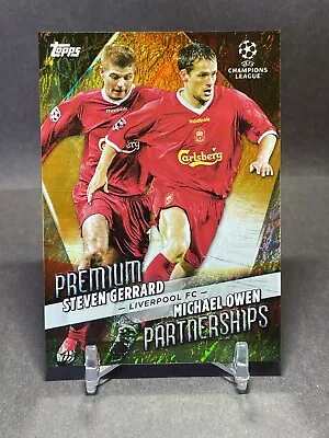 2022-23 Topps UEFA /25 ORANGE Premium Partnerships STEVEN GERRARD MICHAEL OWEN • $34.99