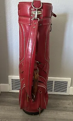 Vintage Titleist Golf Bag Red Leather 80’s - 90’s • $60