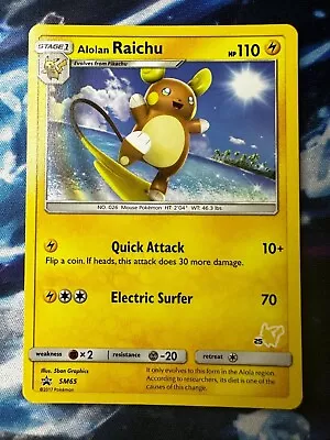 Alolan Raichu #25 SM65 Black Star Promo Pikachu Stamped Pokemon TCG Card NM • $1.99