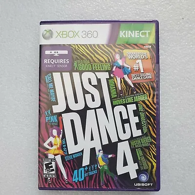 Just Dance 4 Microsoft Xbox 360 Kids Kinect Family Game FAST SHIPPING  • $8.99