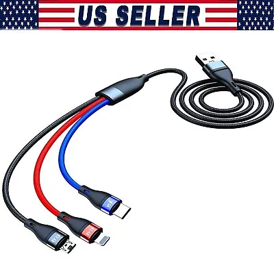 USB Charging Cable 3 In 1 Fast  Universal Multi Function Cell Phone Charger • $4.99