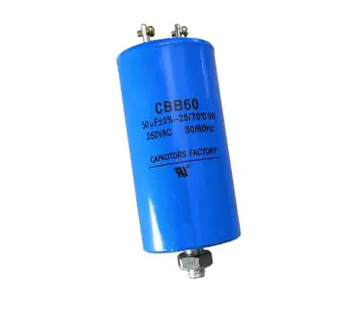 50uF MFD Motor Run Capacitor 250VAC CBB60 250V AC 50 UF W/Fixing Stud UL Listed • $15.48