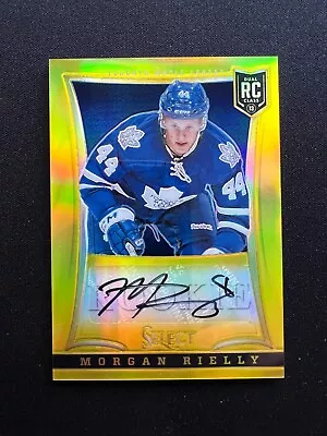 2013-14 Panini Select Morgan Rielly #308 Gold Prizm Rookie Auto /10 SSP RC Leafs • $257.56