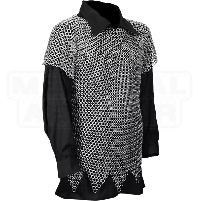 XXL Size Butted Aluminum Chain Mail Shirt Medieval Haubergeon HALLOWEEN GIFT • £78.26