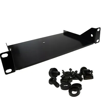 Mini Fixed Cantilever Shelf 1U 150mm Deep Black For 10 Inch Data Cabinet Rack • £13.72