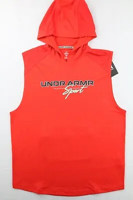 Under Armour Mens Mesh Performance Sleeveless Hoodie Shirt Back Zipper Pocket • $39.95