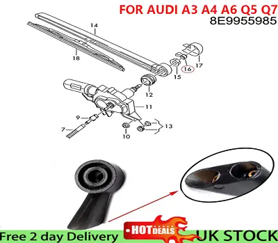 Windshield Rear Wiper Washer Nozzle Spray Jet For Audi A3 A4 A6 Q5 Q7 8e9955985 • £3.59