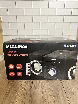 Magnavox 3pc CD Player Shelf System Black 3.5mm Aux Input Stereo MM442 New Radio • $60