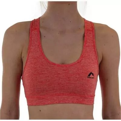 More Mile Womens Train To Run Crop Top Orange Lightweight Support Sports Bra • £11.50
