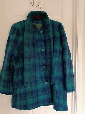 Donegal Mohair/Wool Check Ladies Coat Size Medium • $55.95