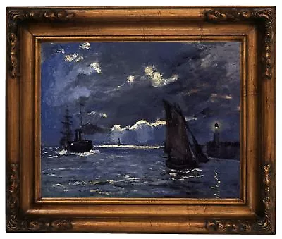 Monet A Seascape Shipping Wood Framed Canvas Print Repro 11x14 • $87.86