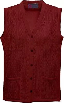 Women Ladies Sleeveless Cardigan Waistcoat Knitted Top Front Pockets -S To 4XL • £15.95