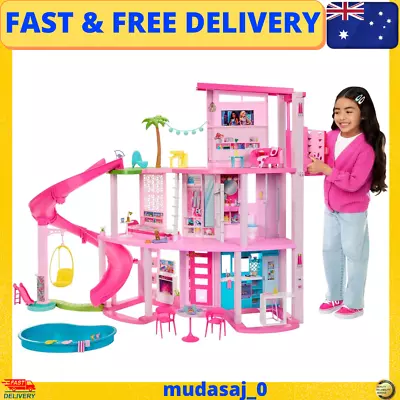 Barbie Dreamhouse Pool Party Doll House Pet Elevator And Puppy Play Areas AU • $430