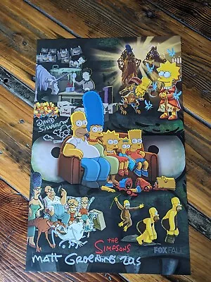 Matt Groening Signed Doodled Simpsons 2015 SDCC 11x17 Fox Mini Promo Poster • $299