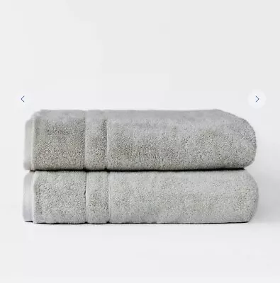 100% SELLER! 2 Cozy Earth Premium Plush Oeko-Tex Towels Large 30”x58” Light Grey • $79.99