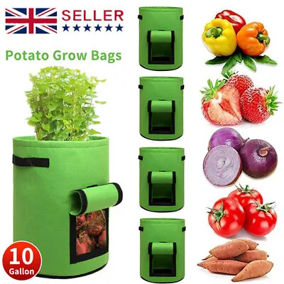 4 Pack Potato Grow Bags Vegetable Plant Grow Bags Breathable Garden 10 Gallon • £12.99