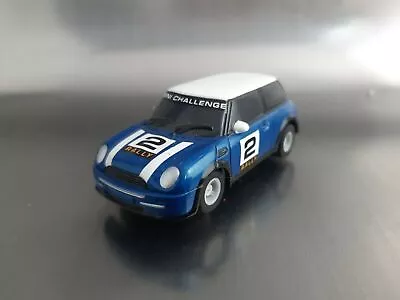 Micro Scalextric Car Blue BMW Rally Mini Number 2 Mini Challenge Working 1:64 • £13