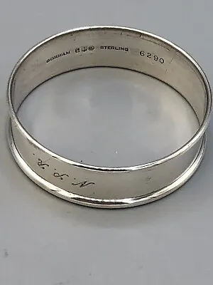 Gorham 6290 Plain Sterling Silver Round Napkin Ring 1/2    Monogrammed  NPR  • $34
