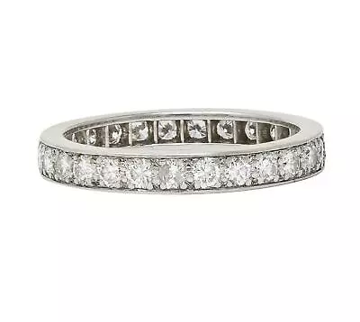 Tiffany & Co. Vintage Brilliant Cut Diamond Platinum Eternity Wedding Band Ring • $3275