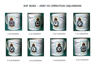 Raf Mugs.raf Vintage Badge Mugs.army Co-operation Squadrons.new.bnib • £7.99