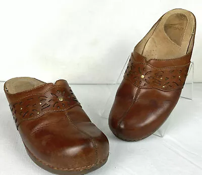 $23.96 • Buy Dansko Shyanne Brown Leather Slip On Comfort Mules Clogs Sz 40 US 9