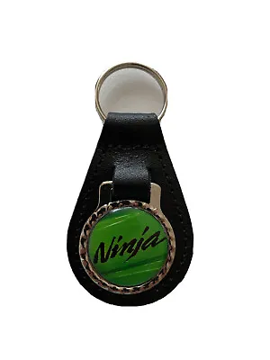 Black  Leather Keyring/ Fob Kawasaki Ninja Motorbikes • £6.40